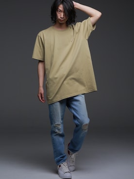「MYne（マイン）のアイテム（シューズ）」を使った、KIKAKUさん（メンズ・175cm）の春コーディネート