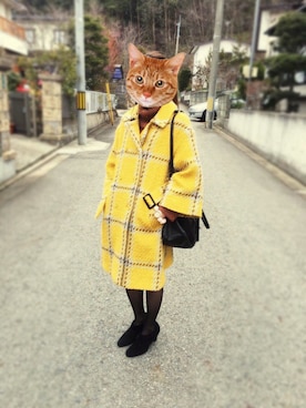 「LILY BROWN（リリーブラウン）のアイテム（チェスターコート）」を使った、a.mさん（レディース・155cm）の春コーディネート