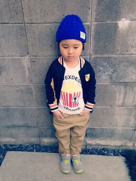 「skeegee（スキージー）のアイテム」を使った、Papanさん（キッズ・100cm）の冬コーディネート