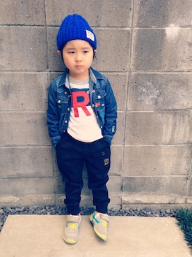 「アイテム（シャツ/ブラウス）」を使った、Papanさん（キッズ・100cm）の冬コーディネート