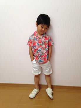 「RADCHAP（ラッドチャップ）のアイテム（シューズ）」を使った、Papanさん（キッズ・100cm）の夏コーディネート
