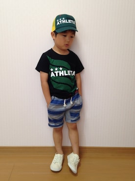 「RADCHAP（ラッドチャップ）のアイテム（シューズ）」を使った、Papanさん（キッズ・110cm）の夏コーディネート