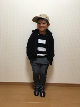 「RADCHAP（ラッドチャップ）のアイテム（帽子）」を使った、Papanさん（キッズ・110cm）の秋コーディネート
