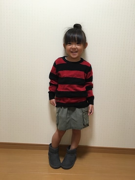 「アイテム（ニット/セーター）」を使った、Papanさん（キッズ・100cm）の秋コーディネート