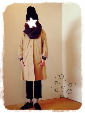 「LOWRYS FARM（ローリーズファーム）のアイテム（ステンカラーコート）」を使った、tentenさん（レディース・154cm）の冬コーディネート