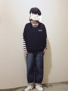 「ANOTHER BRANCH（アナザーブランチ）のアイテム（帽子）」を使った、tentenさん（レディース・154cm）の春コーディネート