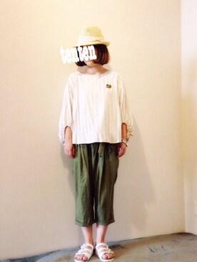 「バルーンスリーブ」｜tentenさん（レディース・154cm）の夏コーディネート