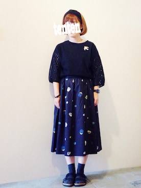 「OZOC（オゾック）のアイテム（ヘアアクセサリー）」を使った、tentenさん（レディース・154cm）の秋コーディネート
