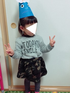 「節分」｜「アイテム（スウェット）」を使った、Miiiiiさん（キッズ・90cm）の冬コーディネート