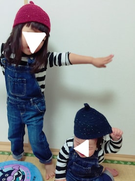 「アイテム（ロンパース、ブラック系）」を使った、Miiiiiさん（キッズ・90cm）の冬コーディネート