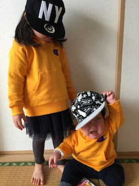 「きょうだい」｜「アイテム（ワンピース/ドレス）」を使った、Miiiiiさん（キッズ・90cm）の冬コーディネート