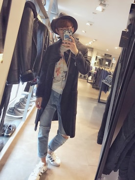 「PULL&BEAR（プルアンドベア）のアイテム（パーカー）」を使った、zzqleoさん（メンズ・175cm）の秋コーディネート