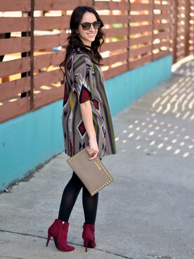 「fall style」｜「アイテム（チュニック）」を使った、Signing Steph さん（レディース・157cm）の冬コーディネート