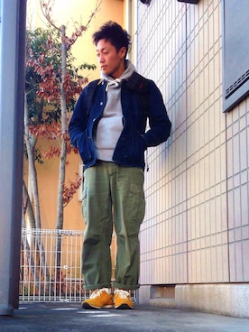 「プルオーバーパーカー」｜「アイテム（カバーオール）」を使った、K.Uさん（メンズ・173cm）の冬コーディネート