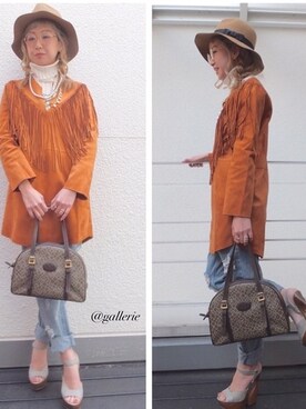 「アイテム（その他トップス、ブラウン系）」を使った、Asuka Yamasakiさん（レディース・160cm）の冬コーディネート