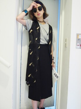 「CUBRUN」｜Asuka Yamasakiさん（レディース・160cm）の春コーディネート
