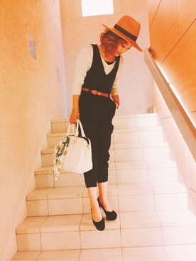 「ハットコーデ」｜ERIKAさん（レディース・156cm）の春コーディネート