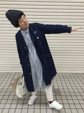 「春コート」｜じゅんさん（レディース・157cm）の冬コーディネート