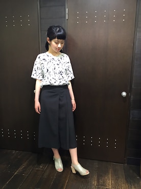 「FIL DE FER（フィルデフェール）のアイテム（スカート）」を使った、seki.さん（レディース・160cm）の夏コーディネート