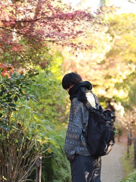 「PORTER（ポーター）の【予約】PORTER×B印 YOSHIDA UNION RUCK LARGE (LIMITED)（バックパック/リュック、ブラック系）」を使った、Ningenさん（メンズ・166cm）の冬コーディネート