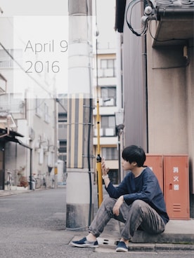 「GLOBAL WORK（グローバルワーク）のアイテム（トップス、ブルー系）」を使った、Ningenさん（メンズ・166cm）の春コーディネート