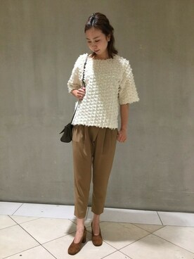 「アイテム（パンプス、イエロー系）」を使った、erikoさん（レディース・162cm）の夏コーディネート