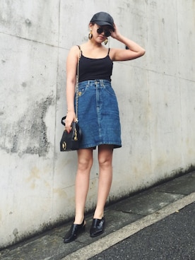 MCMのデニムスカートを使った人気ファッションコーディネート - WEAR