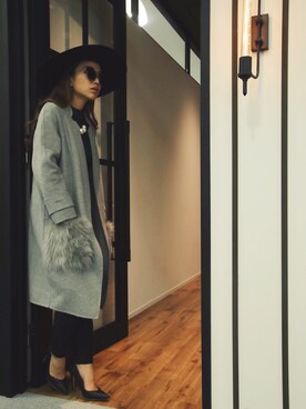 「eimy istoire」｜「アイテム（その他アウター）」を使った、Manami_officialさん（レディース・155cm）の秋コーディネート