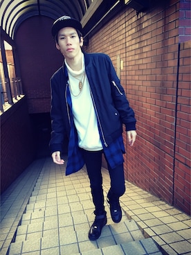 「WEGO（ウィゴー）のアイテム（ブルゾン）」を使った、NaOさん（メンズ・173cm）の冬コーディネート