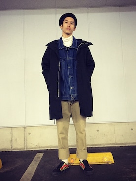 「Gジャン」｜「アイテム（ナイロンジャケット）」を使った、NaOさん（メンズ・173cm）の冬コーディネート