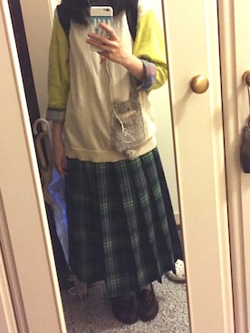 「Jocomomola（ホコモモラ）のアイテム（トップス）」を使った、mi(nuu)さん（レディース・154cm）の春コーディネート