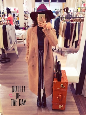 「アイテム（クラッチバッグ、グレー系）」を使った、apoさん（レディース・162cm）の冬コーディネート