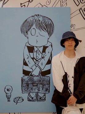 「グラニフ」｜「アイテム（ナイロンジャケット）」を使った、たろーさんさん（メンズ・169cm）の春コーディネート
