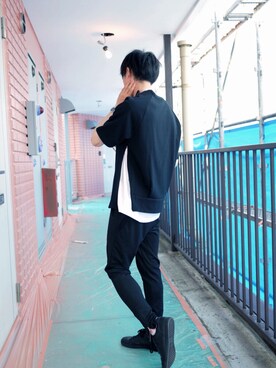 「lot holon（ロットホロン）のアイテム（Tシャツ/カットソー）」を使った、たろーさんさん（メンズ・169cm）の夏コーディネート
