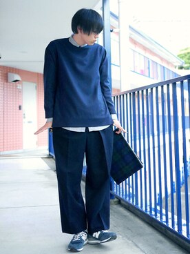「SHIPS JET BLUE（シップスジェットブルー）のアイテム（クラッチバッグ）」を使った、たろーさんさん（メンズ・169cm）の秋コーディネート