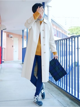 「SHIPS JET BLUE（シップスジェットブルー）のアイテム（クラッチバッグ）」を使った、たろーさんさん（メンズ・169cm）の冬コーディネート