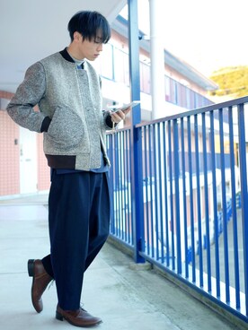 「Johnbull Private labo（ジョンブルプライベートラボ）のアイテム（ブルゾン）」を使った、たろーさんさん（メンズ・169cm）の冬コーディネート