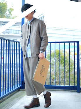 「Johnbull Private labo（ジョンブルプライベートラボ）のアイテム（ブルゾン）」を使った、たろーさんさん（メンズ・169cm）の冬コーディネート