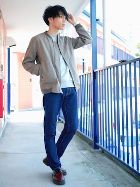 「Johnbull Private labo（ジョンブルプライベートラボ）のアイテム（ブルゾン）」を使った、たろーさんさん（メンズ・169cm）の冬コーディネート