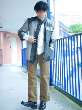 「AAA+（サンエープラス）のアイテム（モカシン/デッキシューズ）」を使った、たろーさんさん（メンズ・169cm）の夏コーディネート
