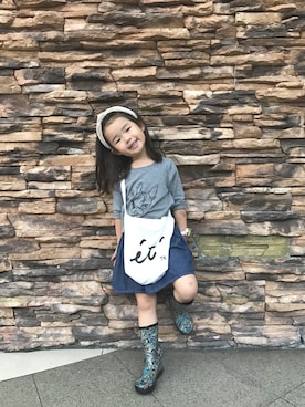 「AIGLE（エーグル）のアイテム（レインシューズ）」を使った、⋆*✩⑅◡̈⃝*さん（キッズ・104cm）の秋コーディネート