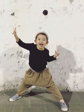 「no brand（ノーブランド）のアイテム（その他トップス）」を使った、⋆*✩⑅◡̈⃝*さん（キッズ・104cm）の秋コーディネート