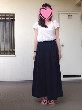 「スカンツ」｜「アイテム（ビーチサンダル）」を使った、きっこさん（レディース・158cm）の夏コーディネート