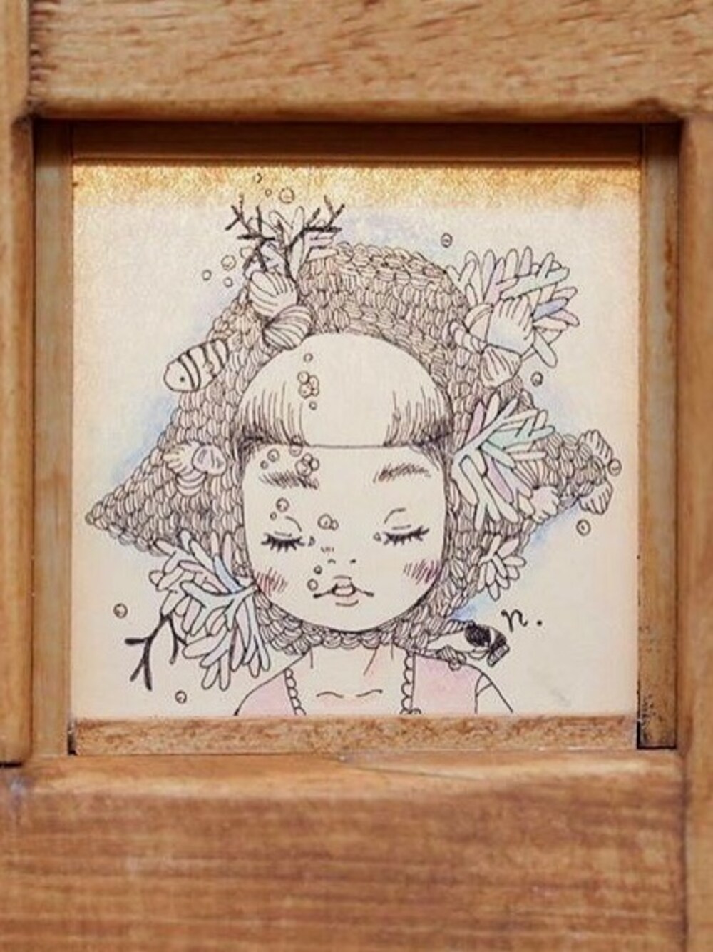 「kawase natsumiのアイテム（ポスター/アート、ベージュ系）」を使った、nateeesさん（レディース・157cm）の春コーディネートの1枚目の写真
