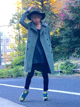 「MOUSSY（マウジー）のアイテム（帽子）」を使った、LiME(松尾 頼武)作曲家さん（メンズ・164cm）の冬コーディネート