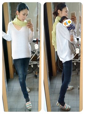 「babygap」｜「アイテム（アクセサリー）」を使った、YUKA&Rさん（レディース・161cm）の春コーディネート