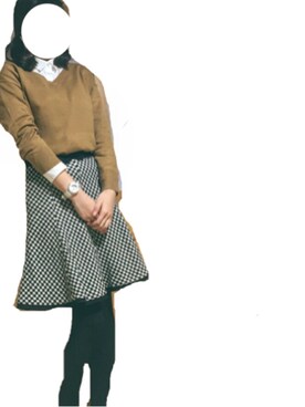 「チドリ柄」｜「アイテム（アナログ腕時計）」を使った、まる。さん（レディース・164cm）の冬コーディネート