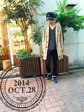 「SUPER FINE（スーパーファイン）のアイテム（その他パンツ）」を使った、uk.さん（メンズ・177cm）の秋コーディネート