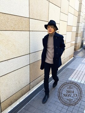 「CABANE de ZUCCa（カバンドズッカ）のアイテム（ダウンジャケット/コート）」を使った、uk.さん（メンズ・177cm）の秋コーディネート
