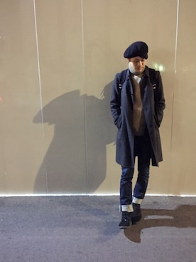 「CABANE de ZUCCa（カバンドズッカ）のアイテム（トレンチコート）」を使った、uk.さん（メンズ・177cm）の秋コーディネート